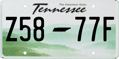 TN license plate Z5877F