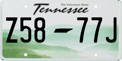 TN license plate Z5877J