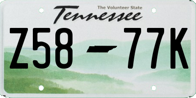 TN license plate Z5877K