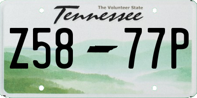 TN license plate Z5877P