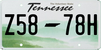 TN license plate Z5878H