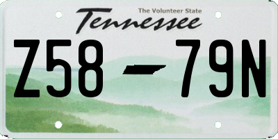 TN license plate Z5879N