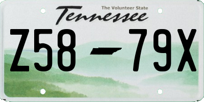 TN license plate Z5879X