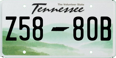 TN license plate Z5880B