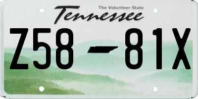 TN license plate Z5881X