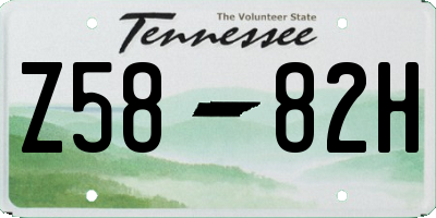 TN license plate Z5882H
