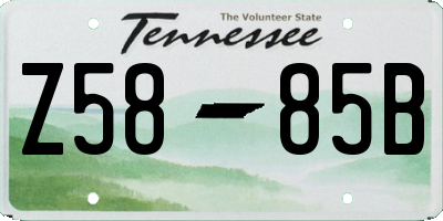 TN license plate Z5885B