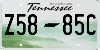 TN license plate Z5885C