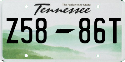 TN license plate Z5886T