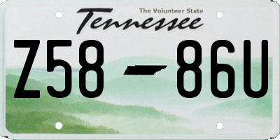 TN license plate Z5886U