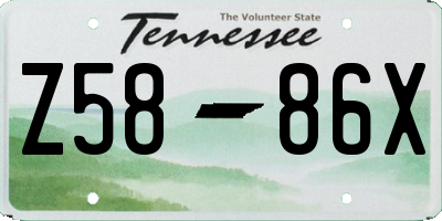 TN license plate Z5886X