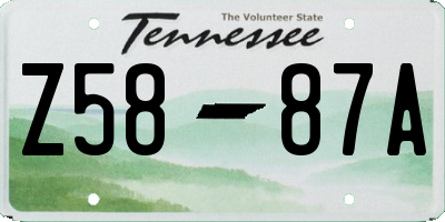 TN license plate Z5887A