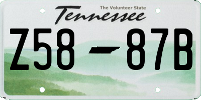 TN license plate Z5887B