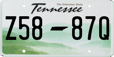 TN license plate Z5887Q