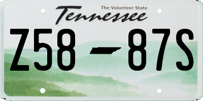 TN license plate Z5887S