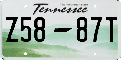 TN license plate Z5887T