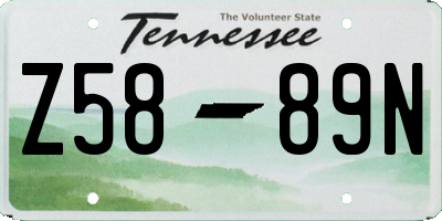 TN license plate Z5889N