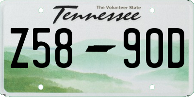 TN license plate Z5890D