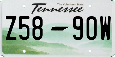 TN license plate Z5890W