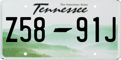 TN license plate Z5891J