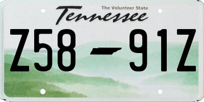 TN license plate Z5891Z