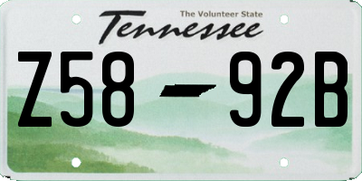 TN license plate Z5892B