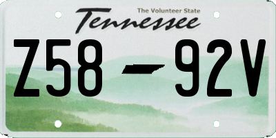 TN license plate Z5892V