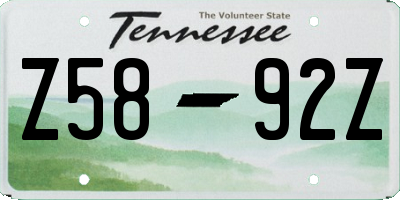 TN license plate Z5892Z