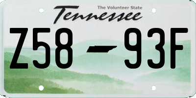 TN license plate Z5893F