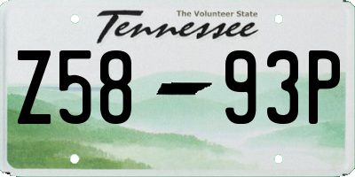 TN license plate Z5893P