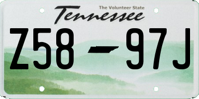 TN license plate Z5897J