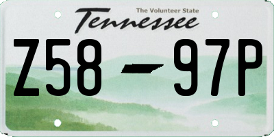 TN license plate Z5897P