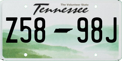 TN license plate Z5898J