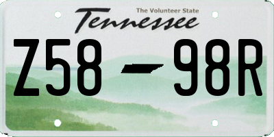 TN license plate Z5898R