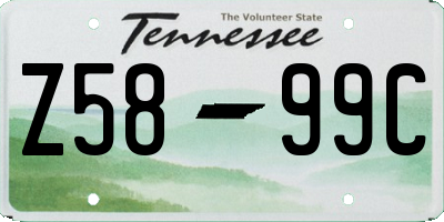 TN license plate Z5899C