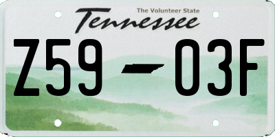 TN license plate Z5903F