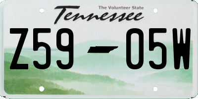 TN license plate Z5905W