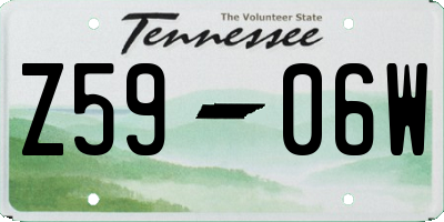 TN license plate Z5906W