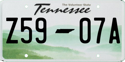 TN license plate Z5907A