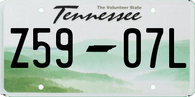 TN license plate Z5907L