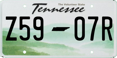 TN license plate Z5907R