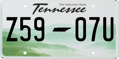 TN license plate Z5907U