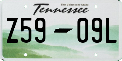 TN license plate Z5909L