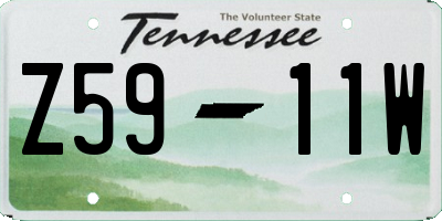 TN license plate Z5911W
