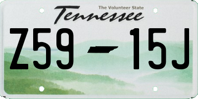 TN license plate Z5915J