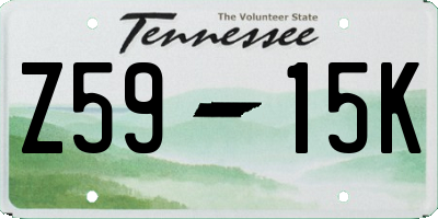 TN license plate Z5915K