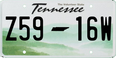 TN license plate Z5916W