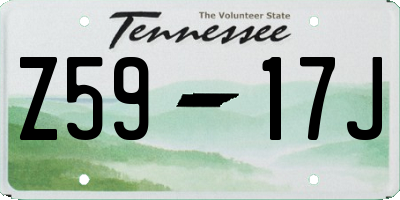 TN license plate Z5917J