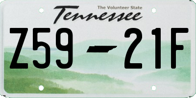TN license plate Z5921F