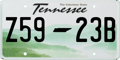 TN license plate Z5923B